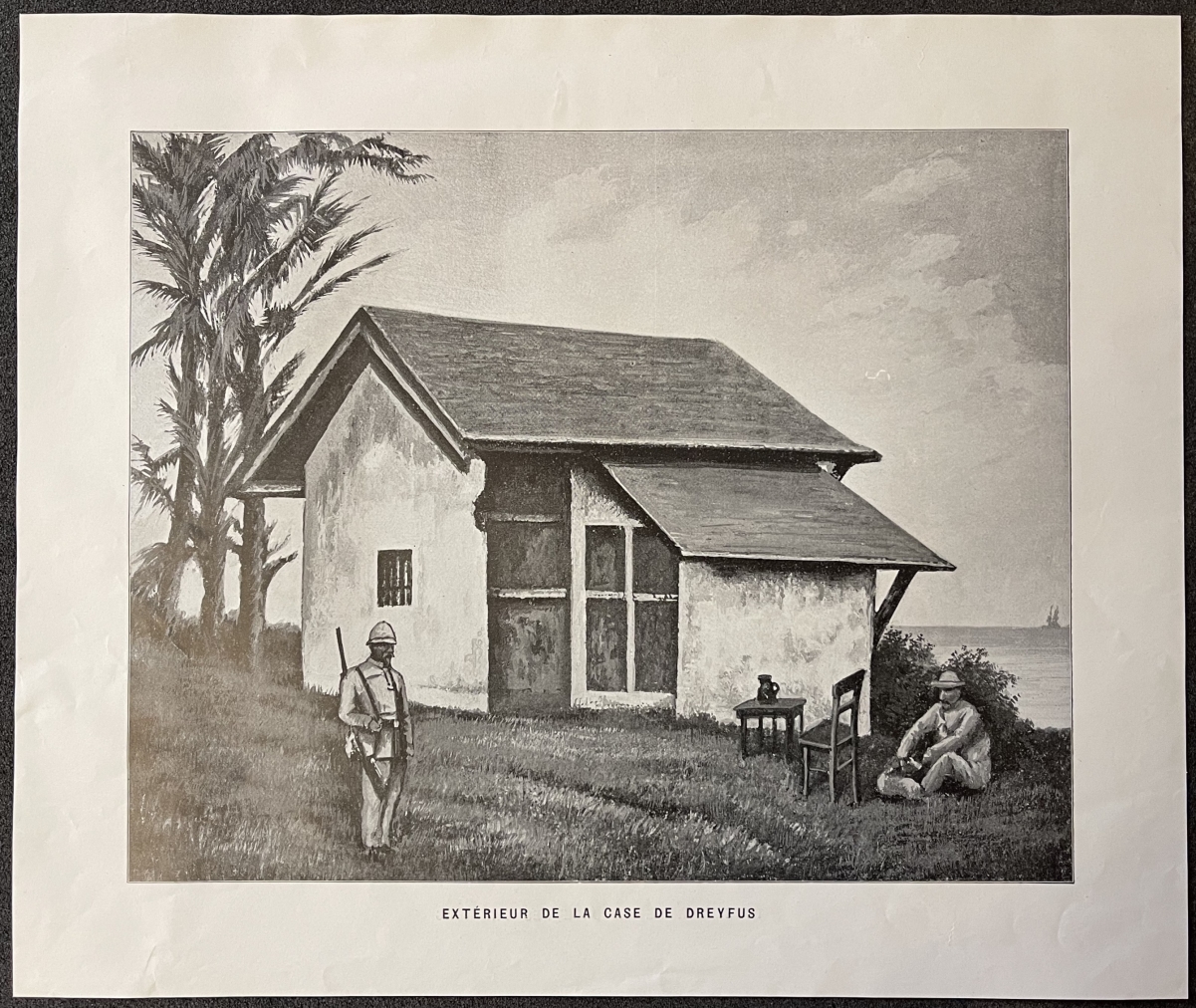 dreyfus_exterieur_de_sa_case_ile_du_diable_photogravure_1897
