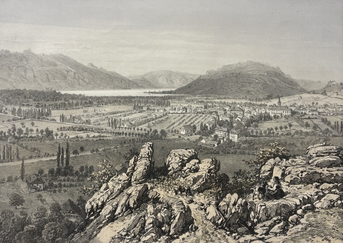 aix-les-bains_lake_bourget_antique_engraving_1864_savoie_france_view