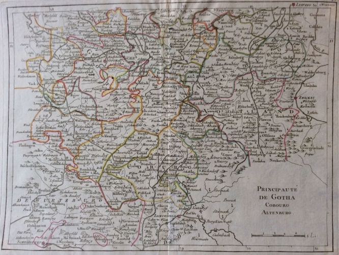 gravure_principaute_de_gotha_cobourg_allemagne_baviere_xviiie_bayern_germany