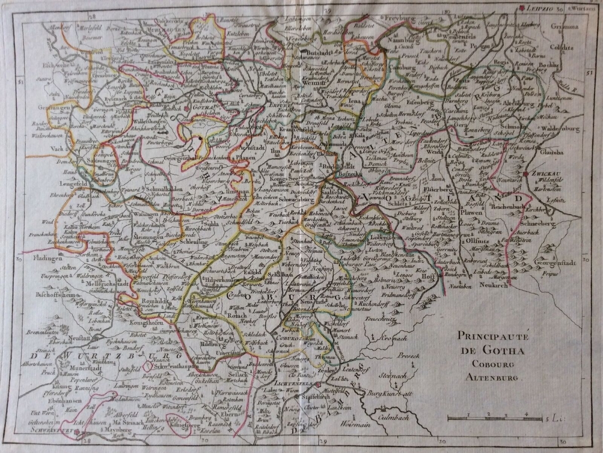 gravure_principaute_de_gotha_cobourg_allemagne_baviere_xviiie_bayern_germany