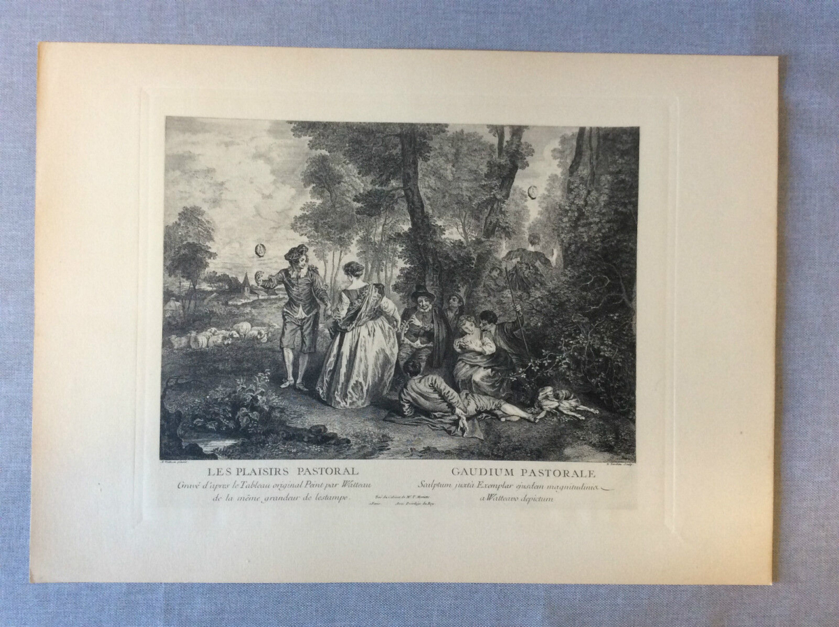 watteau_les_plaisirs_pastoral_xviiie_retirage_heliogravure_de_1920_