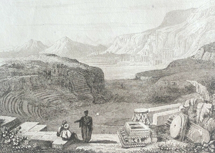 amphitheatre_a_petra_turquie_lithographie_c_1835