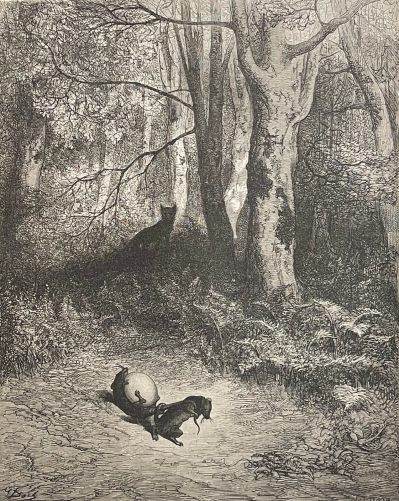 les_deux_rats_le_renard_l??uf_gustave_dore_xylographie_fable_la_fontaine_1868