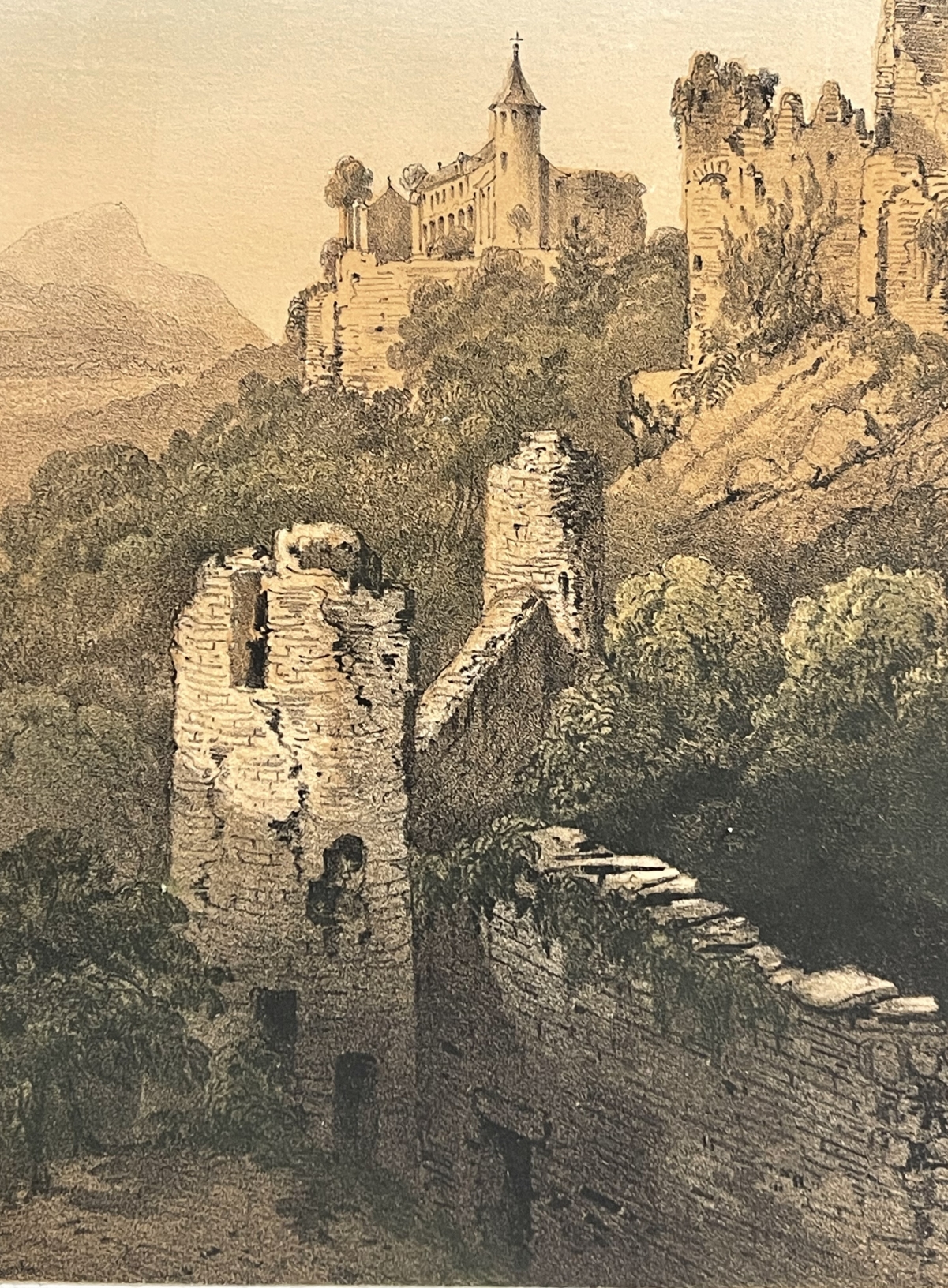thonon_allinges_castle_ruins_french_alps_haute-savoie_lithograph_french_1864