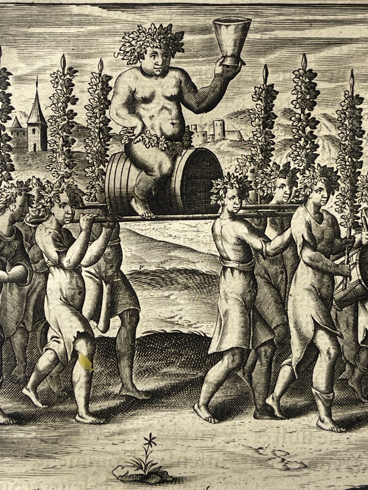bacchus_procession_before_pentheus_1619_antique_print_from_ovid_metamorphoses