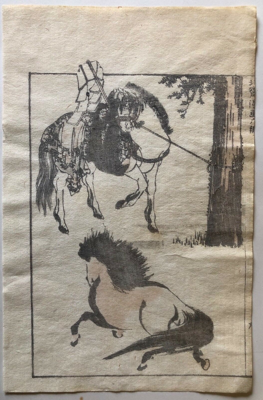 hokusai_1760-1849_japan_estampe_originale_1817_cheval_chevaux__