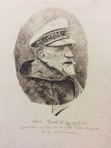 auguste_boue_de_lapeyrere,_amiral__lavis_d???encre_paul_turc,_cuirasse_condorcet,_1914_marine_