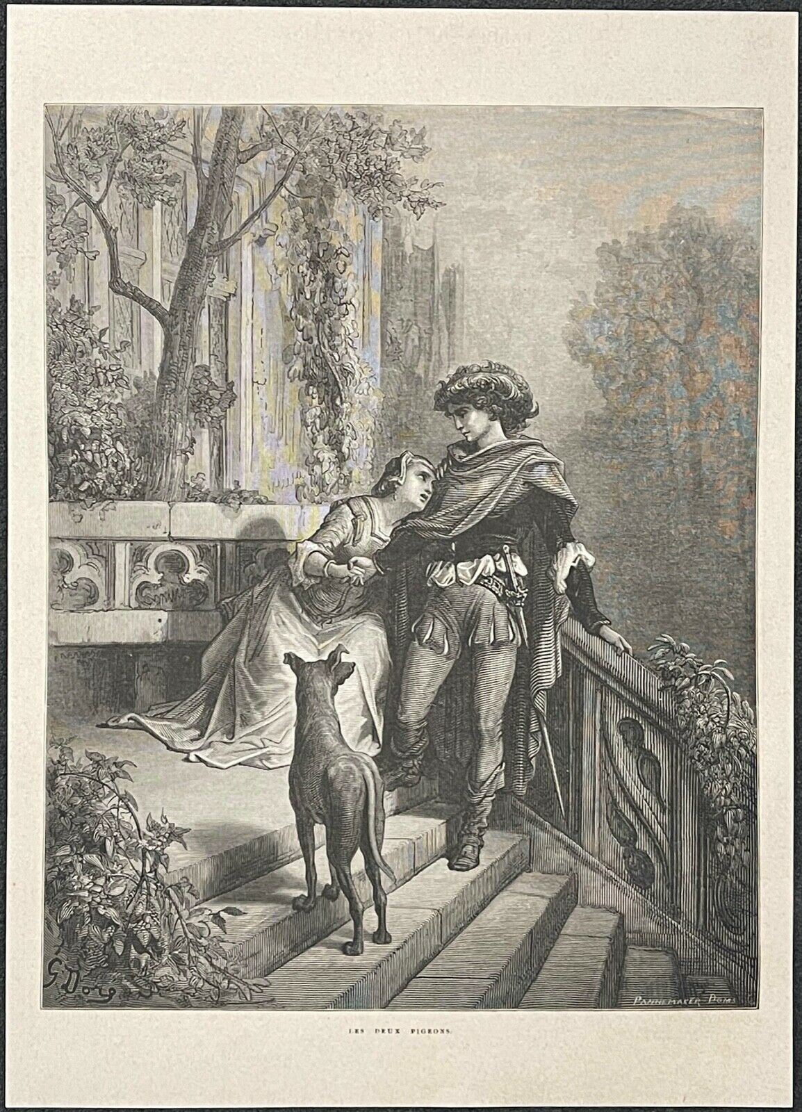 les_deux_pigeons_gustave_dore_xylographie_fable_de_la_fontaine_1868