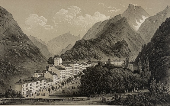 eaux-bonnes_grande_rue_pyrenees-atlantiques_lithographie_vers_1855