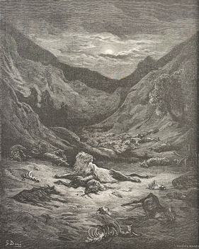 le_lion_gustave_dore_xylographie_fable_de_la_fontaine_1868