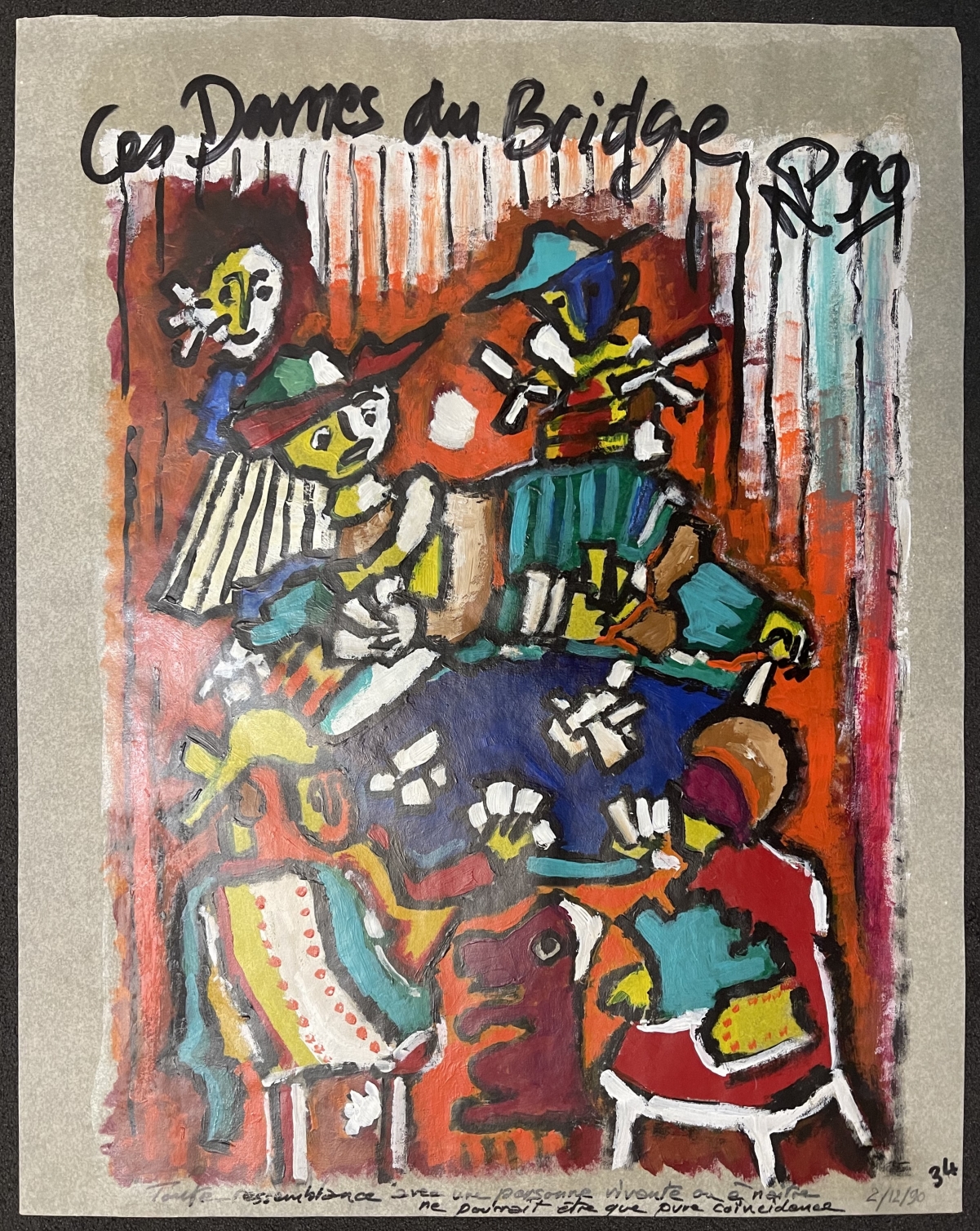 les_dames_du_bridge_acrylique_sur_calque_1990_jeu_de_cartes