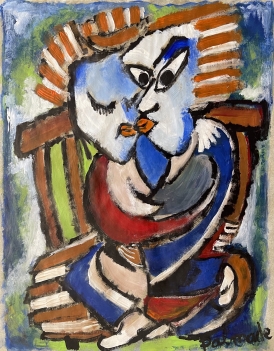 le_baiser_acrylique_sur_calque_de_1990_amour_norbert_palmade_1928-2019_expressionnisme