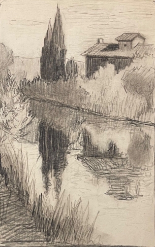 ecole_provencale_village_de_provence_dessin_de_1919_france