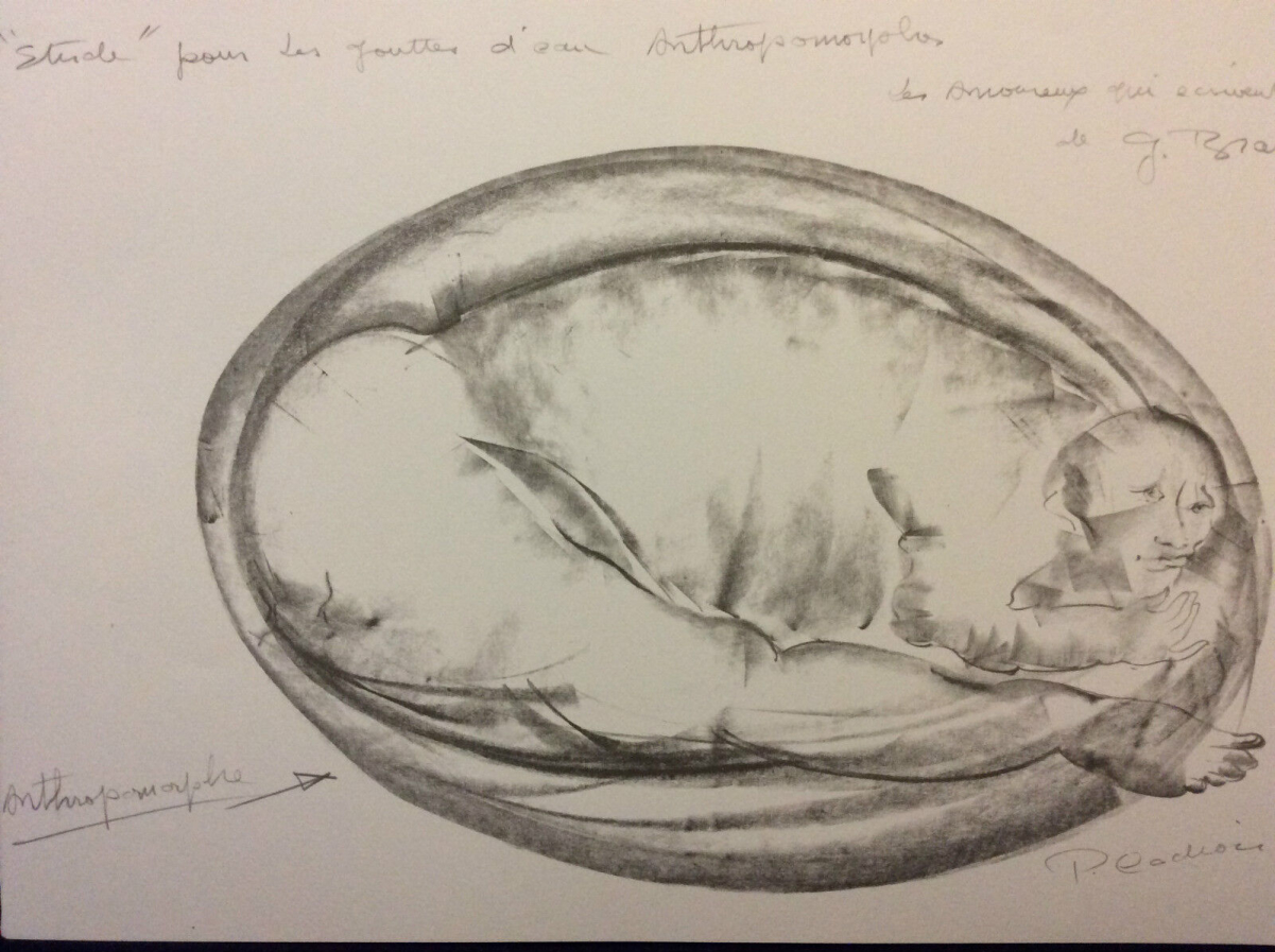 georges_brassens_lithographie_les_gouttes_deau_anthropomorphes_pierre_cadiou