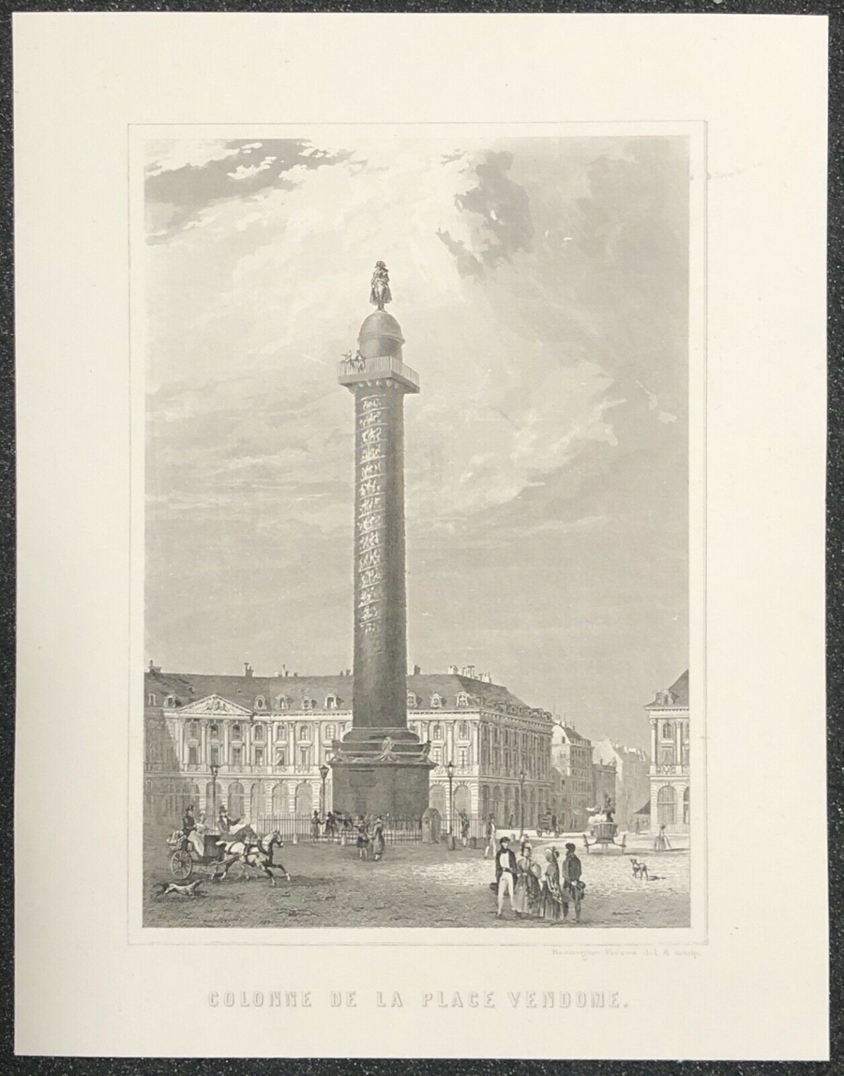 paris_colonne_de_la_place_vendome_gravure_lithographie_vers_1840_france