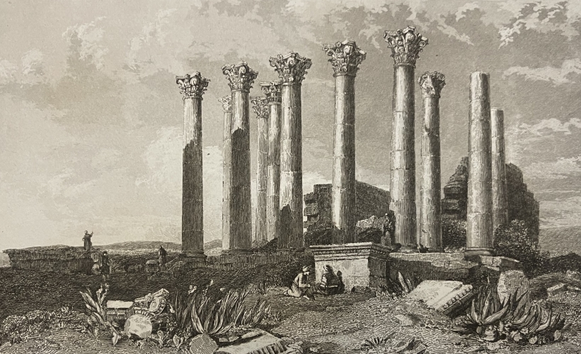 israel_palestine_vers_1843_girasa_djerasch_temple_dartemis