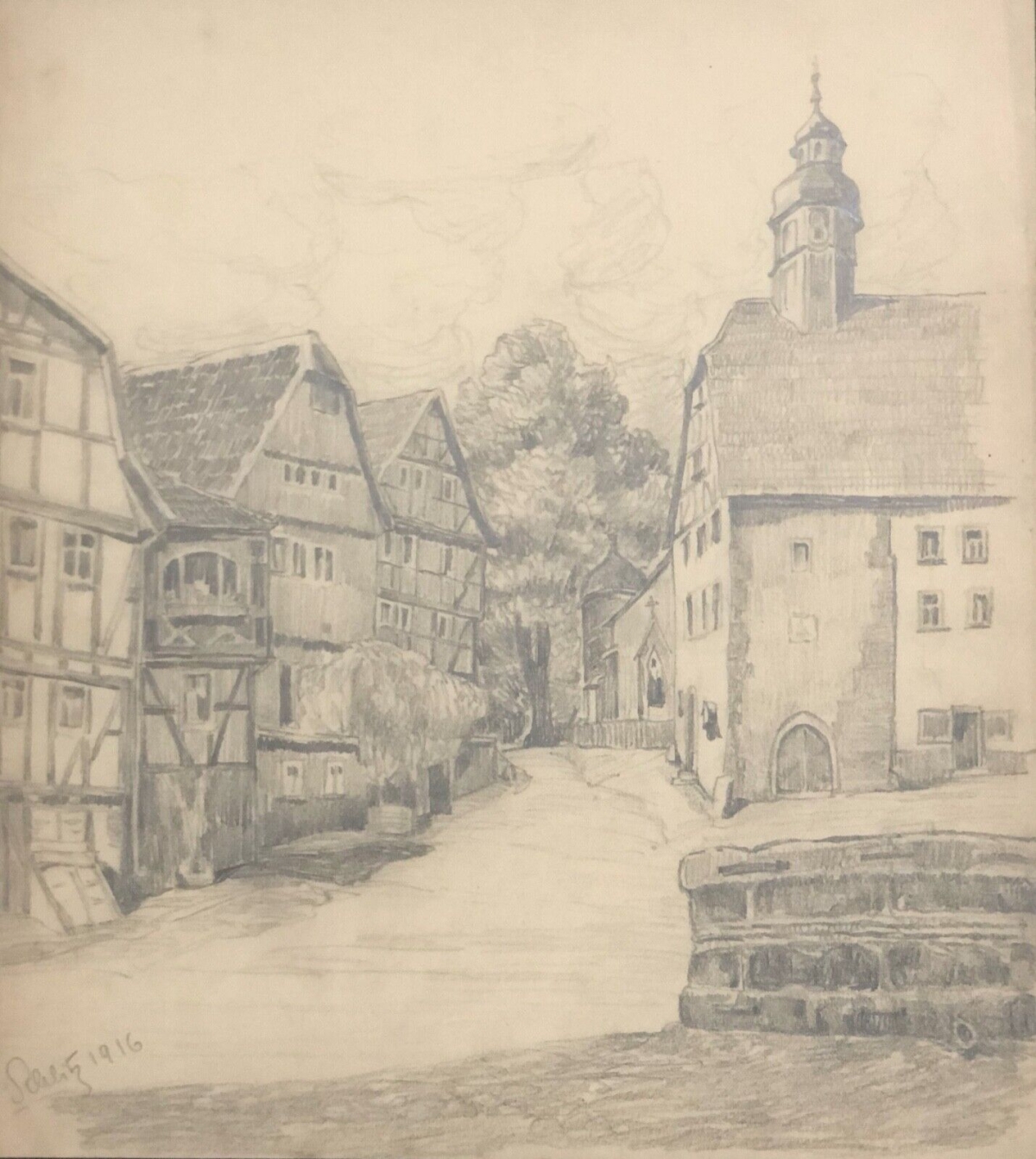 schutz_verbandsgemeinde_daun_grand_dessin_au_graphite_de_1916_allemagne