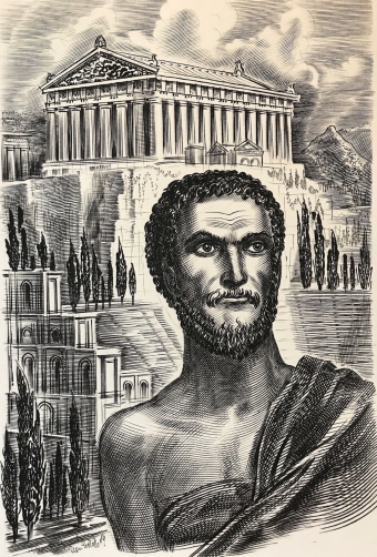 demosthene_gravure_au_burin_1967_d_albert_decaris_1901-1988_athenes_grece