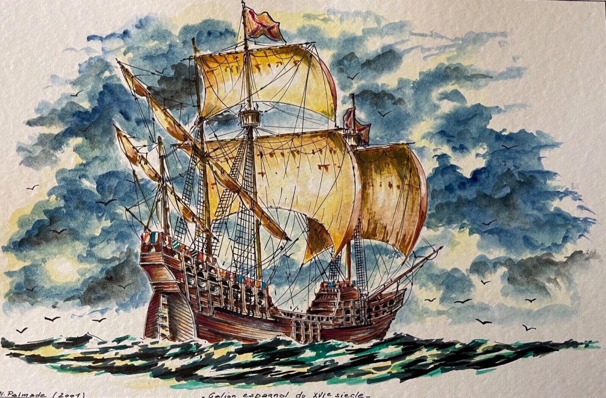 marine_galion_espagnol_du_xvie_siecle_aquarelle_de_2001_espagne_marin_bateau