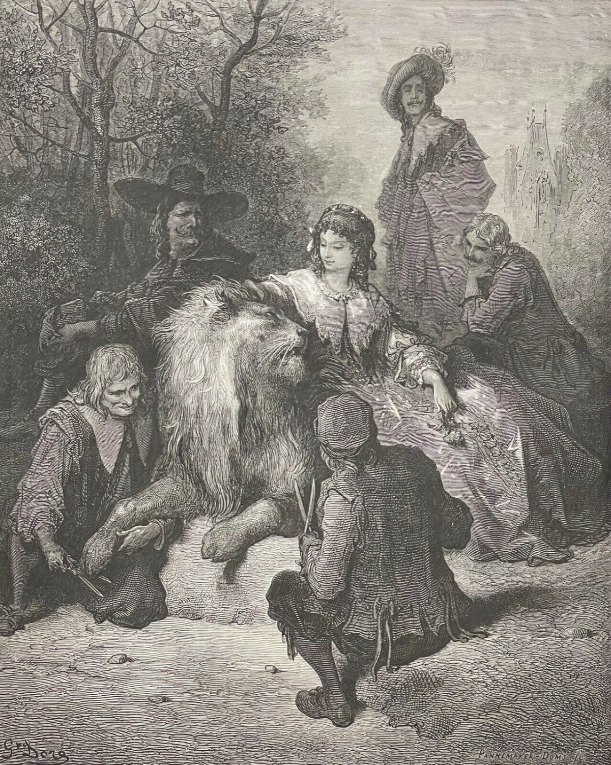 le_lion_amoureux_gustave_dore_xylographie_fable_de_la_fontaine_1868