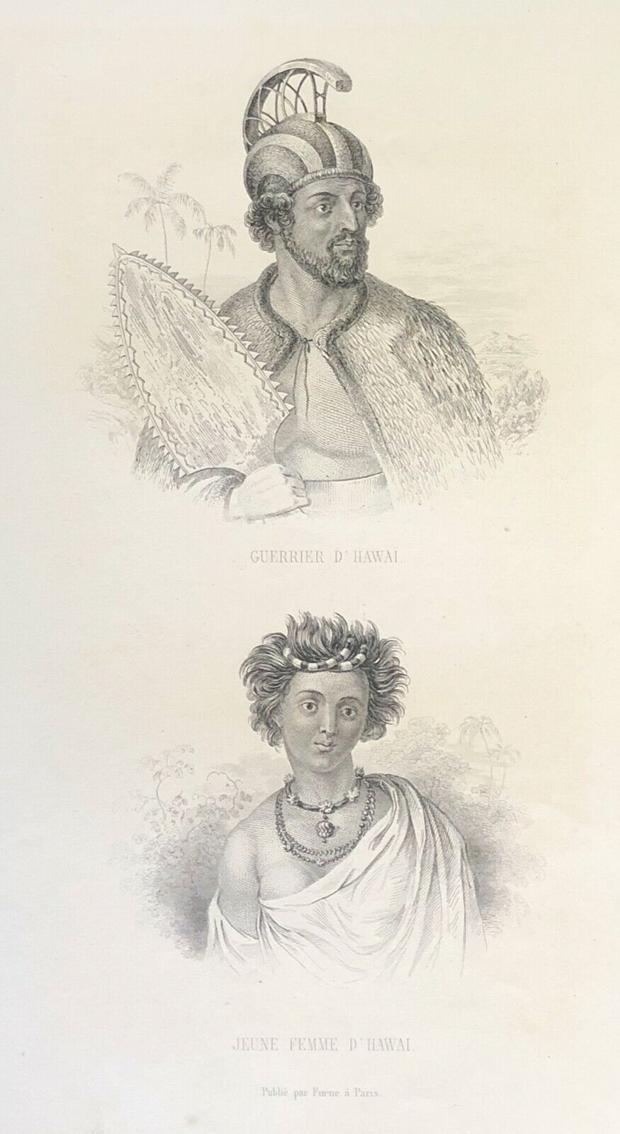 hawai_etats-unis_guerrier_et_jeune_femme_lithographie_1857_rouargue_xixe_usa