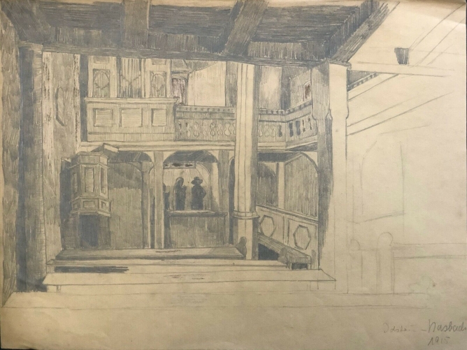 idstein_hesse_allemagne_rheingau-taunus_darmstadt_dessin_graphite_de_1915