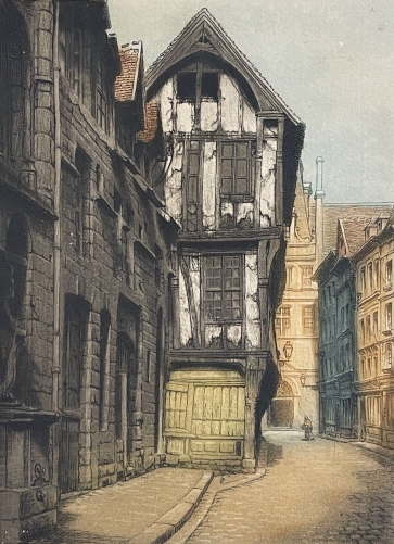 rouen_rue_saint-romain_aquatinte_debut_xxe_seine-maritime_france_debut_xxe