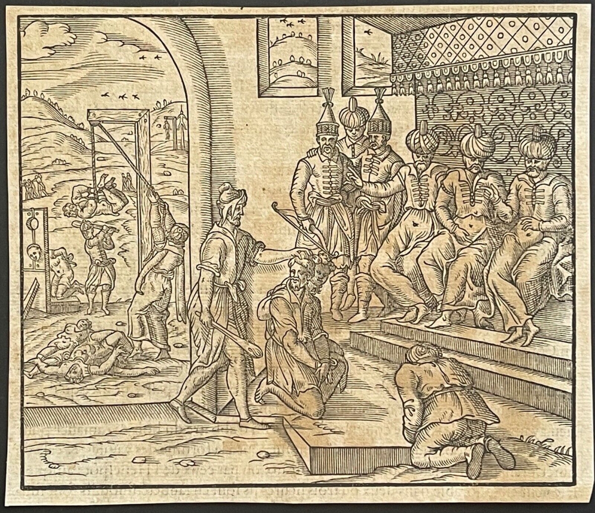 reprise_desclaves_chretiens_evades_chez_les_turcs_turquie_esclave_gravure_originale_d???andre_thevet_1575