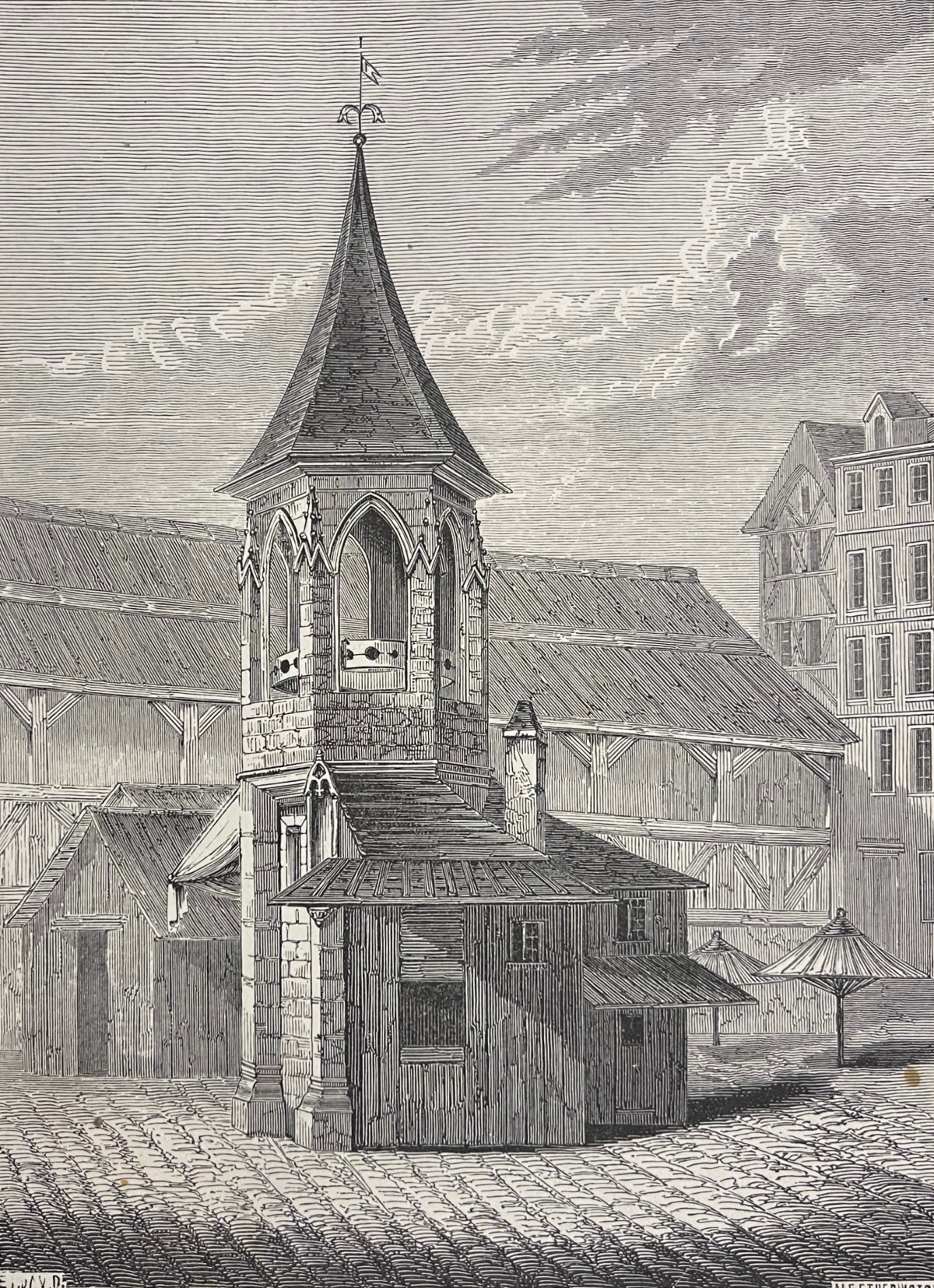 paris_le_pilori_des_halles_gravure_de_1845_france