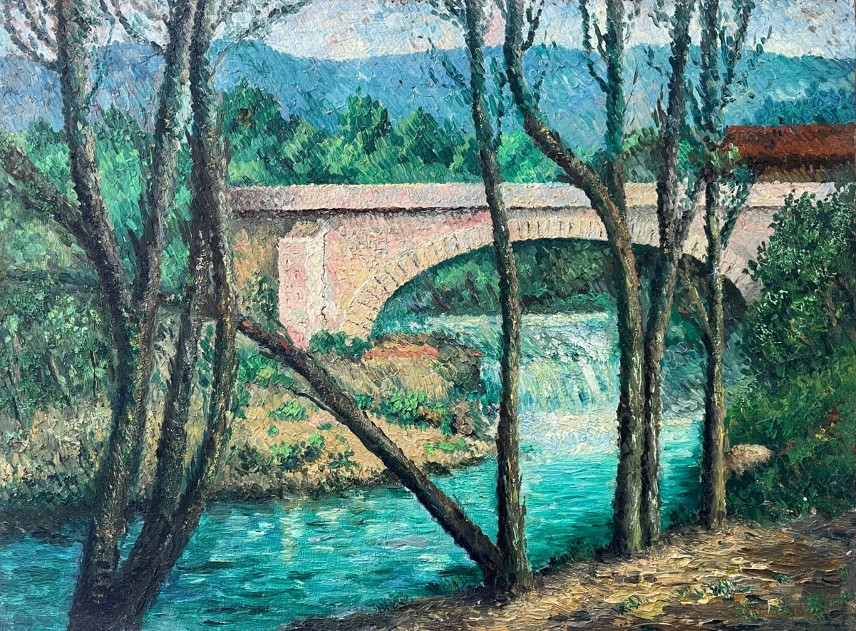 pont_du_var_paysage_peinture_acrylique_sur_bois_provence_france