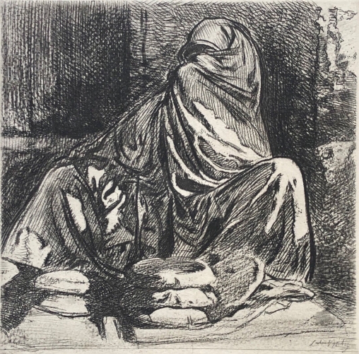 maroc_fes_almery_lobel-riche_1880-1950_la_marchande_de_pain_1918_orientaliste_3e