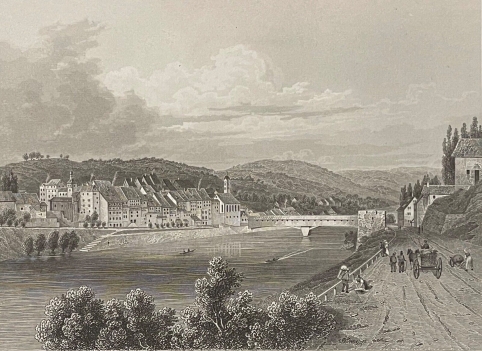 eglisau_pont_sur_le_rhin_suisse_canton_de_zurich_gravure_1860