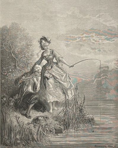 les_poissons_et_le_berger_gustave_dore_xylographie_fable_la_fontaine_1868