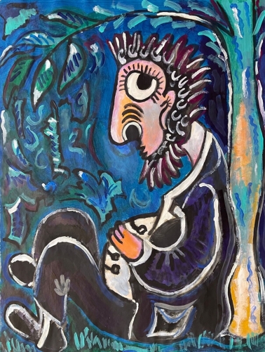 le_dejeuner_sur_lherbe_acrylique_sur_calque_anonyme_1990