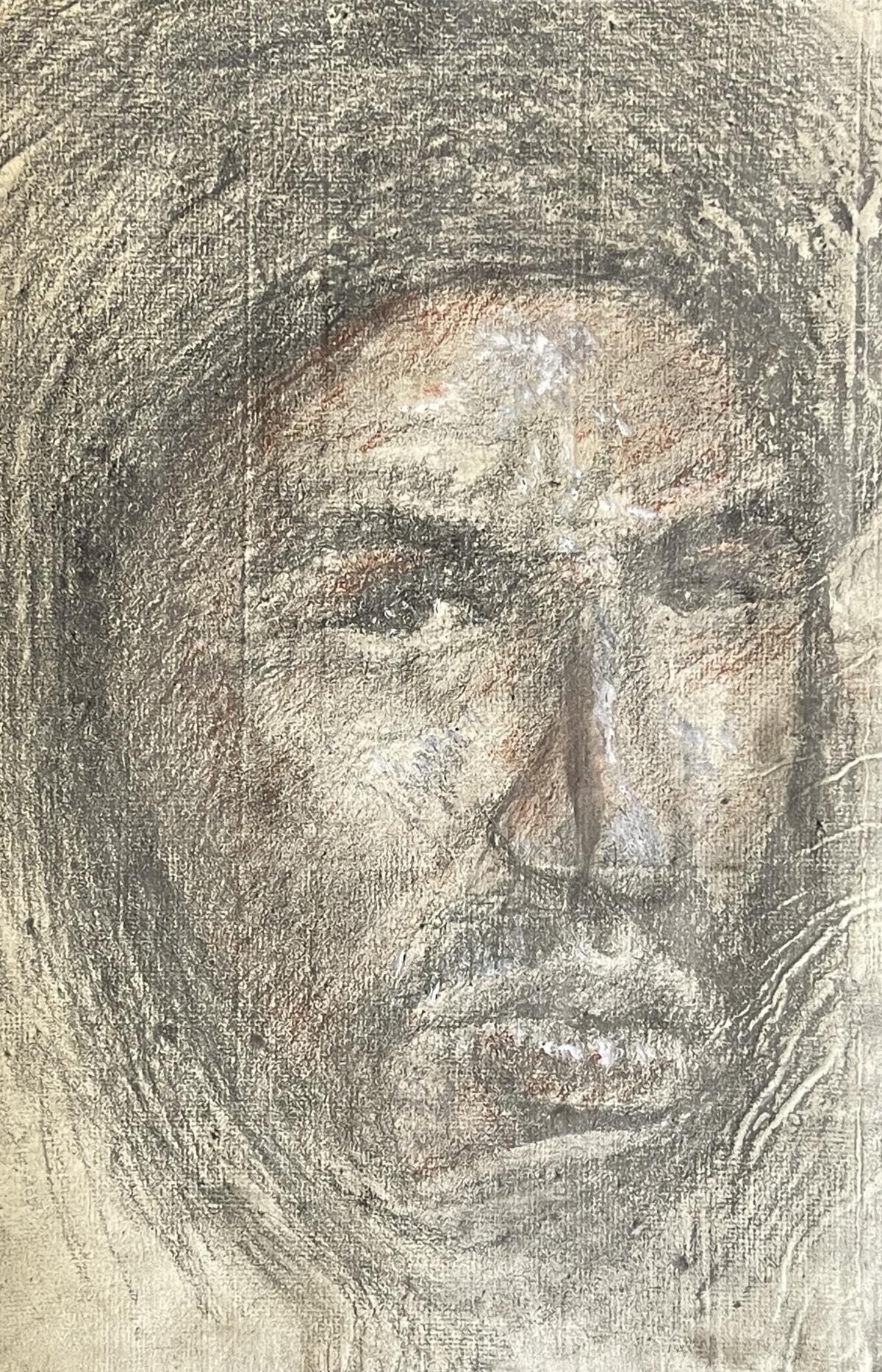 orientaliste_portrait_homme_maroc_algerie_fusain_deb_xxe_anonyme
