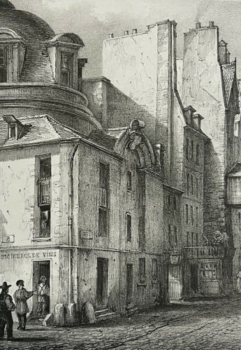paris_ancienne_ecole_de_medecine_rue_de_la_bucherie_lithographie_de_1839_france