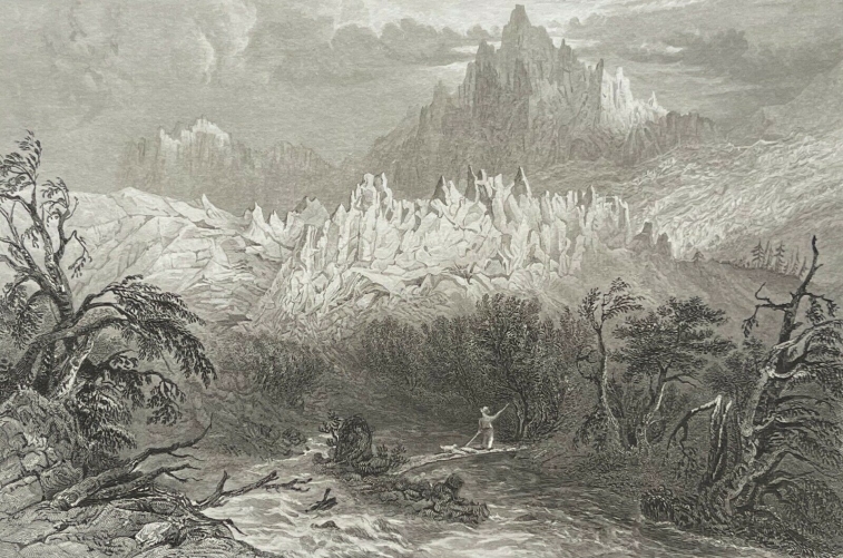 glacier_bossons_chamonix_lithographie_1836_dapres_barlett_et_lacey_suisse_alpes