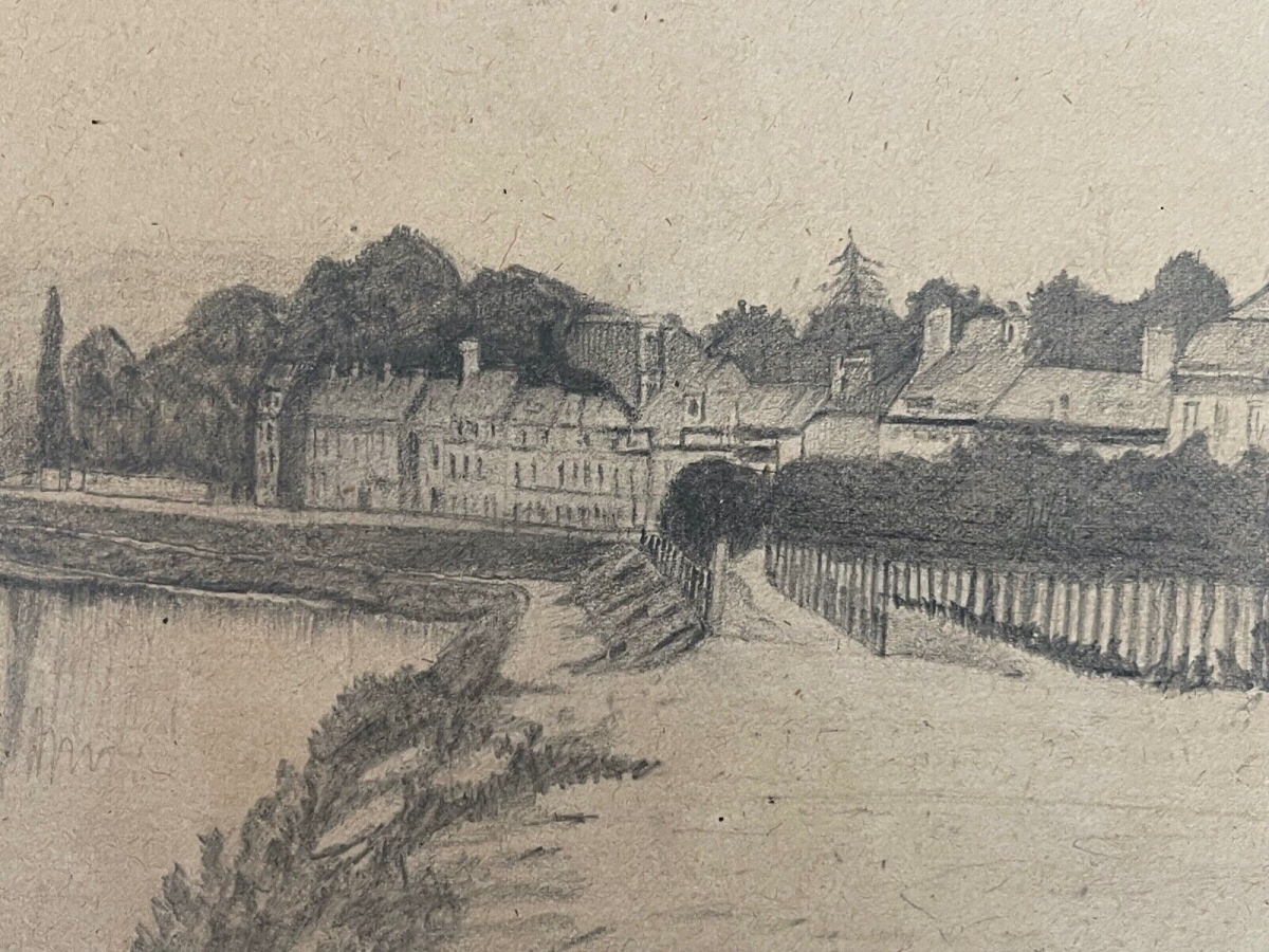 confland_le_pont_suspendu_dessin_graphite_de_1869_monogramme_lr_france