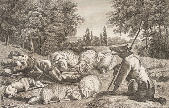 le_loup_devenu_berger_lithographie_de_1830_mouton_d???apres_jean_de_la_fontaine