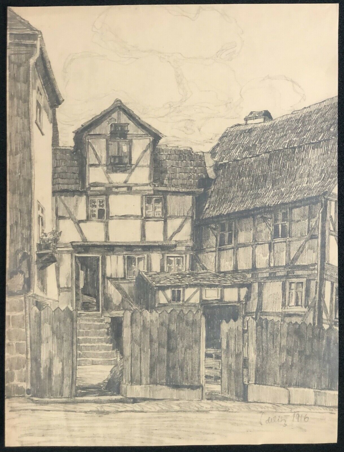 schutz_verbandsgemeinde_daun_grand_dessin_au_graphite_de_1916_allemagne