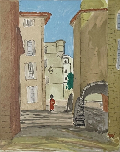 gordes_vaucluse_provence_france_lithographie_1979_astri_bergman_taube_1898-1980