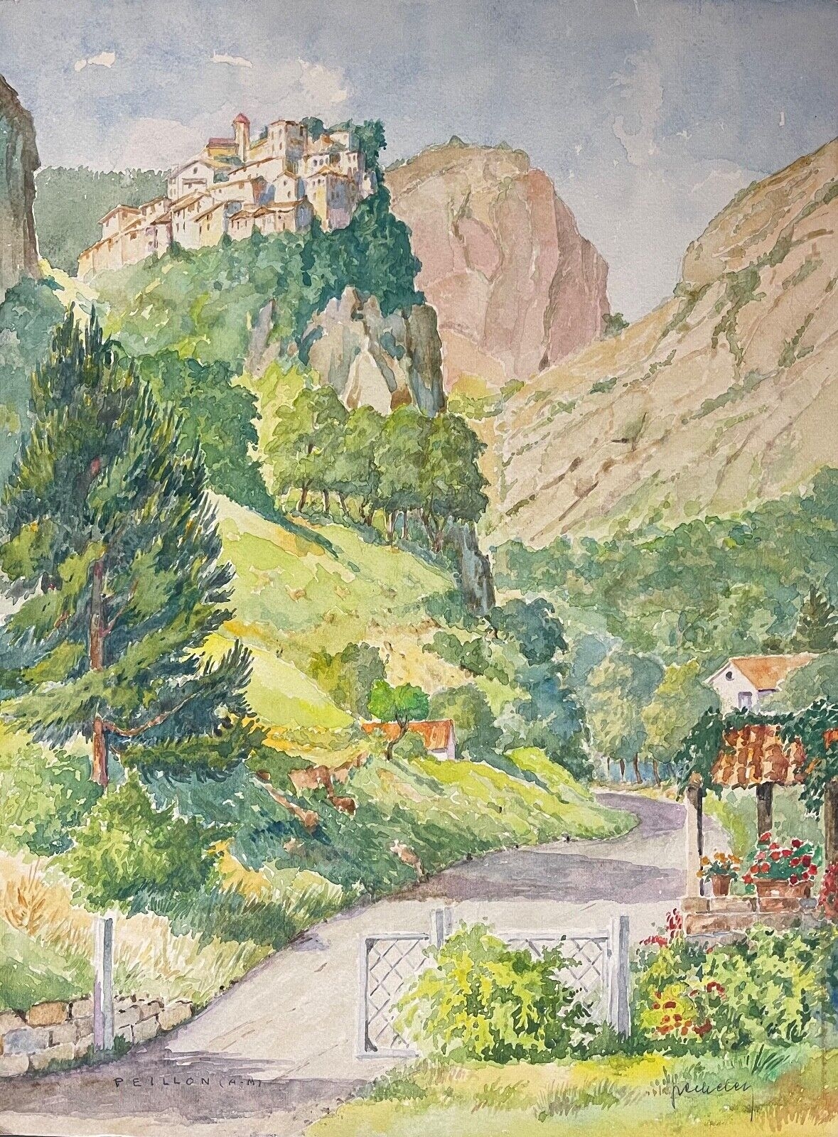 peillon_village_perche_des_alpes-maritimes_provence_aquarelle_c_1938_france