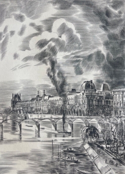 paris_seine_le_louvre_par_albert_decaris_1949_fance