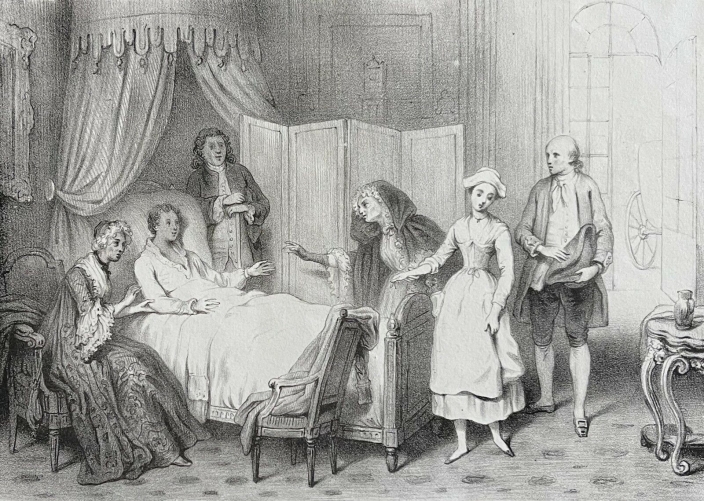 lamour_medecin_dapres_destouches_gravure_originale_1831_france
