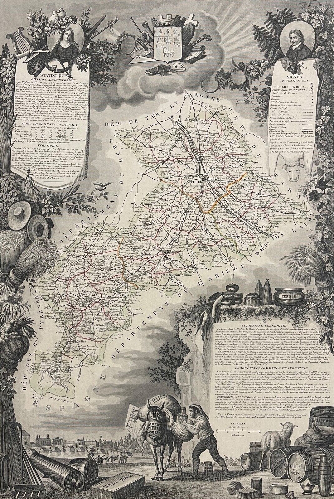 haute_garonne_departement_carte_de_1850_france_languedoc_gascogne_occitanie