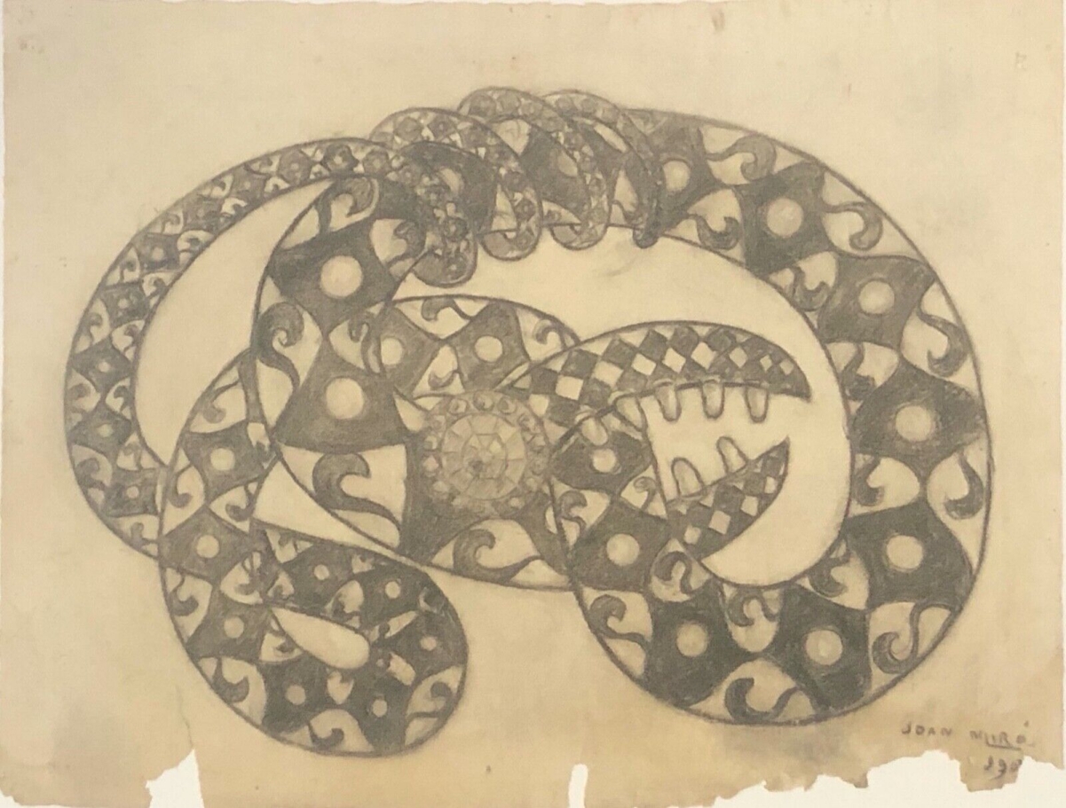 juan_miro_serpent_projet_de_bijou_serpente_1908_chromolithographie_1982