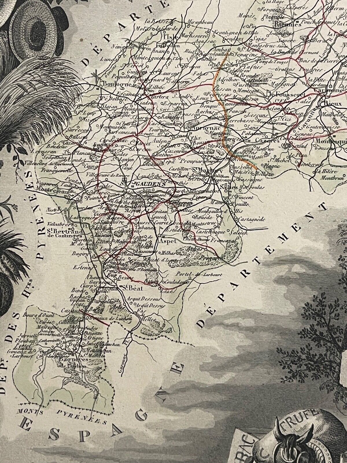 haute_garonne_departement_carte_de_1850_france_languedoc_gascogne_occitanie