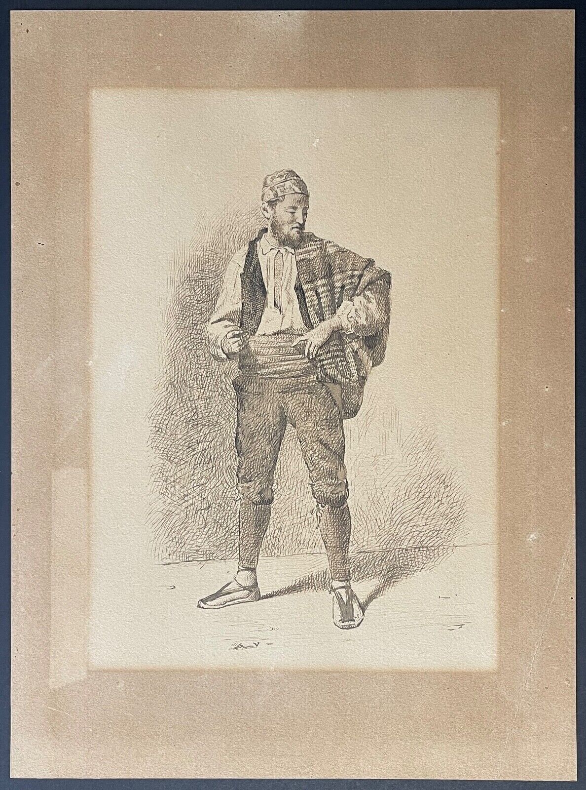 portrait_dhomme_dessin_plume_ecole_espagnole_vers_1830_espagne