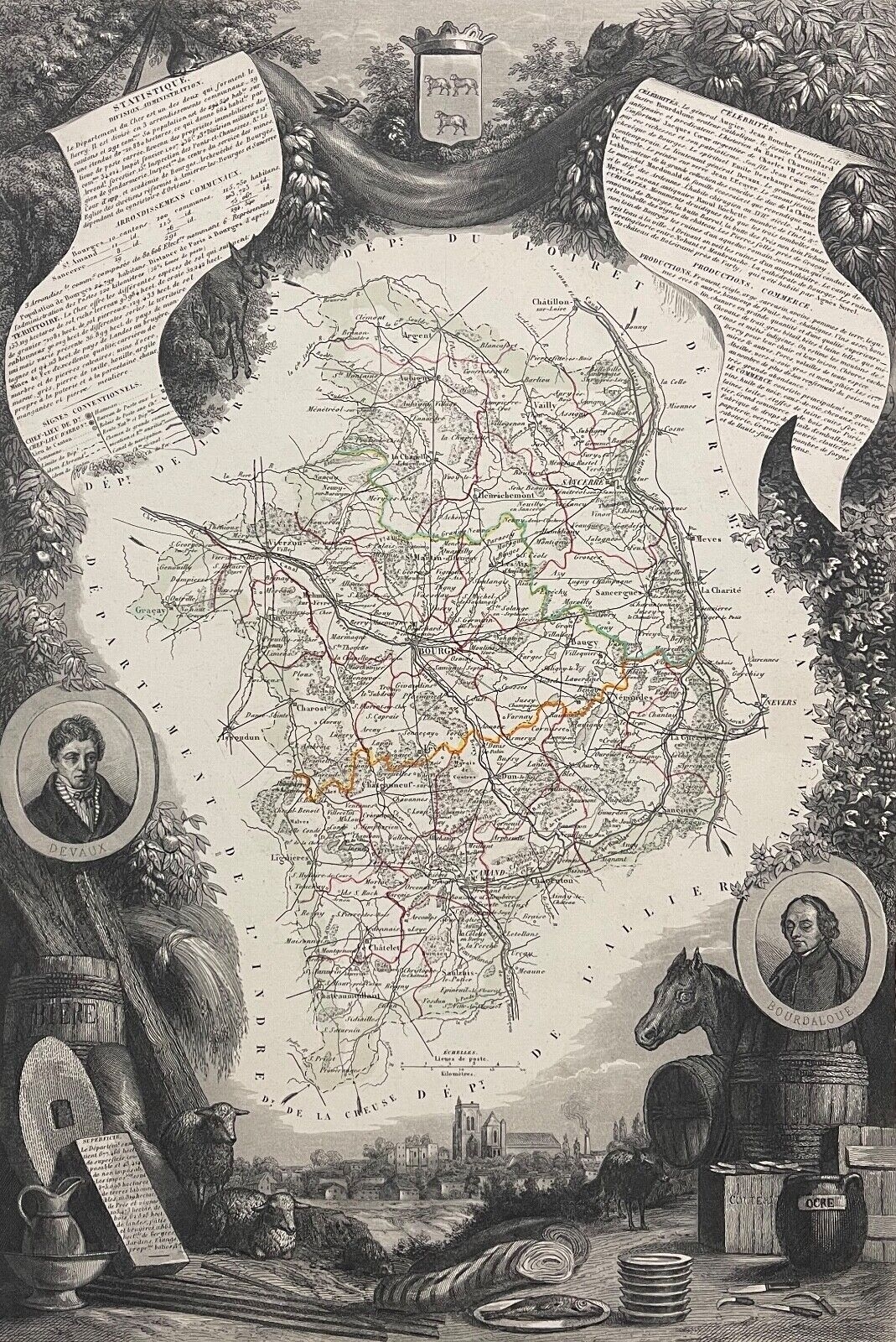 cher_departement_francais_carte_1850_france_centre-val_de_loire_duche_de_berry