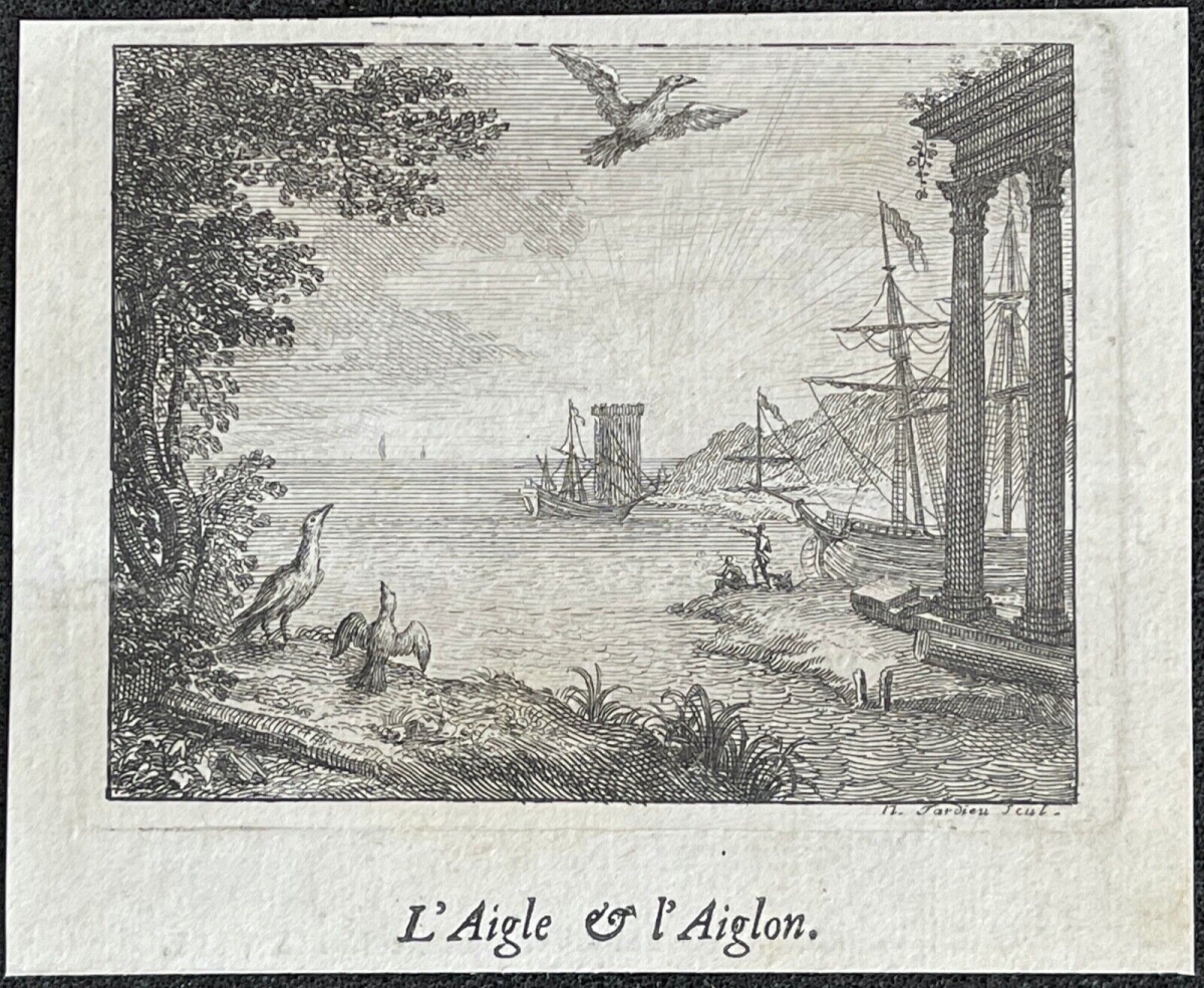 l_aigle_et_l_aiglon_claude_gillot_1673-1722_gravure_de_1719_france